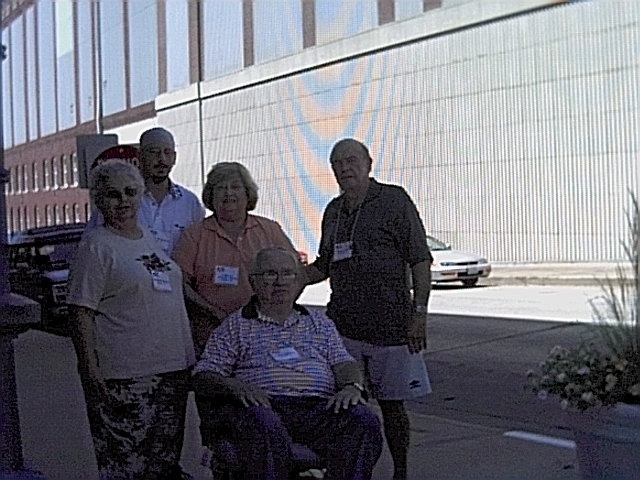 Ralph Roubdioux, his wife Marie to his left, his son Russell behind him,  Ralphs sister Jackie Roubdioux Rosser to his right and beside her, her husband Douglas Rosser,,,,,Alabama  picture taken downtown st jo  for lunch 
/Ralph Roubdioux, son mari Marie