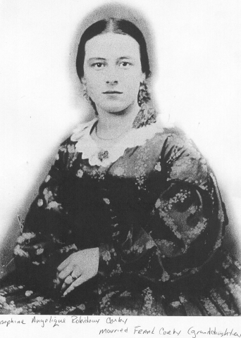 Ellas sister Josephine Angelique. She was the first born daughter to Felix and Jane Smith.  She was born October 01, 1842 in Savannah, Missouri and married Francois Corby on June 16, 1861, in St Joseph, Missouri.
