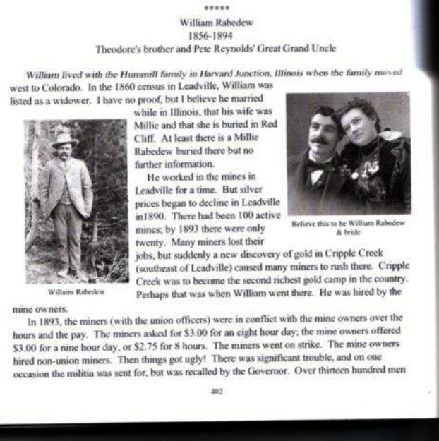 A copy of one page of the article that has pictures that are stated to be William. Courtesy of cousin Julie Cornell, a descendant.